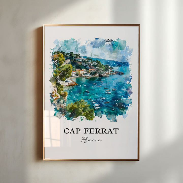 Saint-Jean-Cap-Ferrat Art, Cap Ferrat Print, French Riviera Watercolor, South of France Gift,