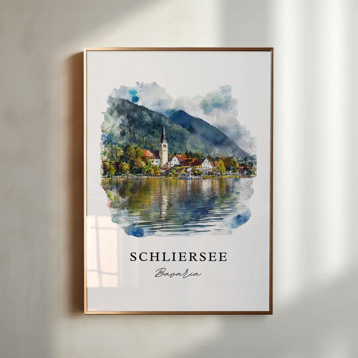 Schliersee Wall Art, Bavaria Region Print, Schliersee Watercolor Art, Bavaria Germany Gift,