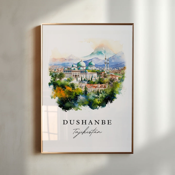 Dushanbe wall art - Tajikistan, Dushanbe print, Dushanbe Wedding gift, Tajikistan Birthday present, Custom Text, Perfect Gift