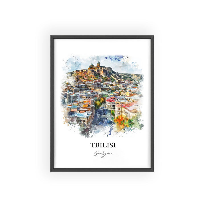 Tbilisi Wall Art, Tbilisi Skyline Print, Georgia Country Watercolor Art, Tbilisi Gift, Travel Print, Travel Poster, Housewarming Gift