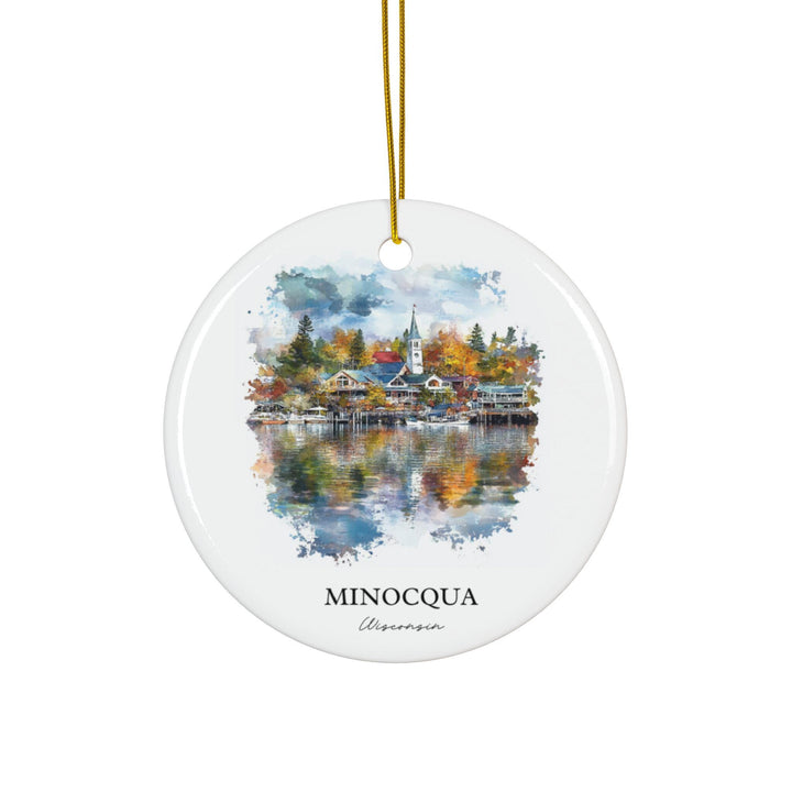Minocqua WI Ornament: Unique Minocqua Souvenir, Minocqua Xmas Decor, and Authentic Wisconsin Gift