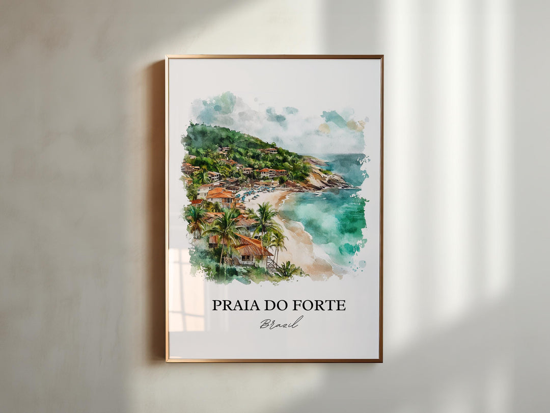 Praia Do Forte, Brazil – Watercolor Art Print