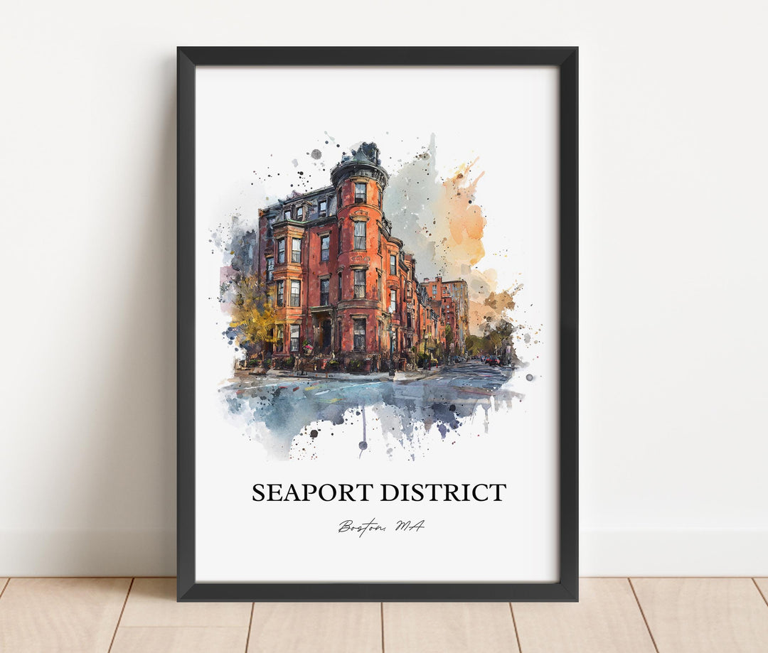 Seaport District, Boston MA – Watercolor Art Print