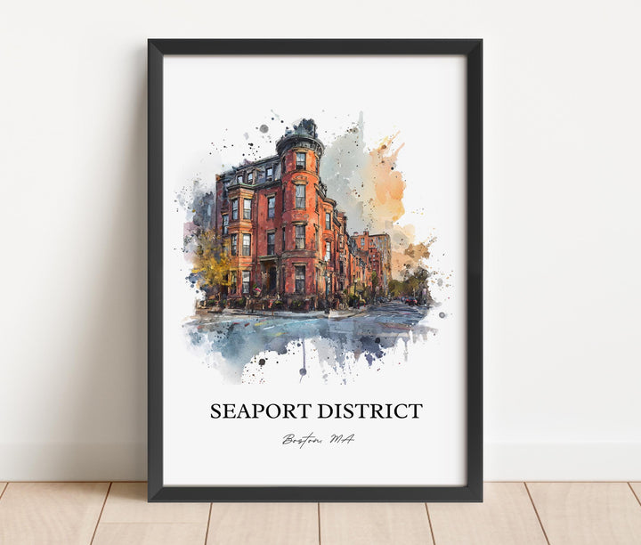 Seaport District, Boston MA – Watercolor Art Print