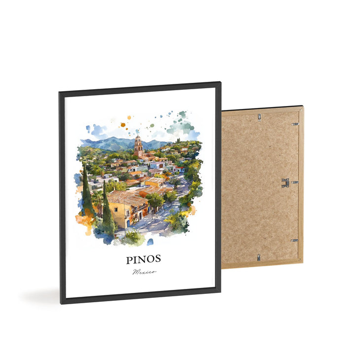 Pinos Mexico Wall Art, Zacatecas Print, Mexico Watercolor Art, Pinos Mexico Gift, Travel Print, Travel Poster, Housewarming Gift