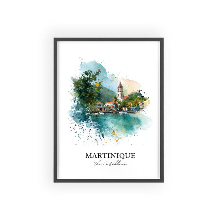 Martinique Wall Art, Martinique Print, Martinique Watercolor Art, Caribbean Islands Gift, Travel Print, Travel Poster, Housewarming Gift