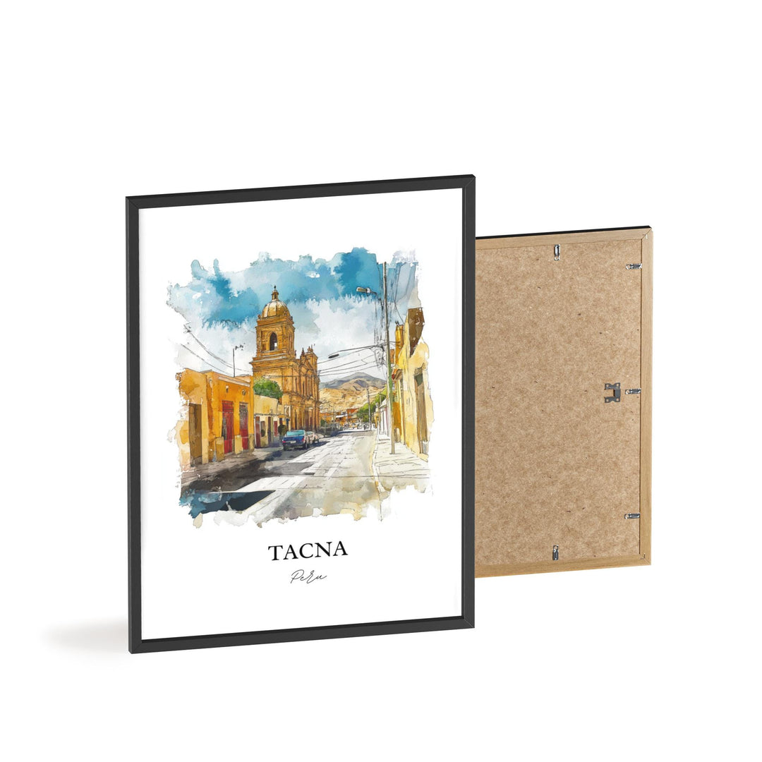 Tacna Peru Wall Art, San Pedro de Tacna Print, Peru Watercolor Art, Tacna Gift, Travel Print, Travel Poster, Housewarming Gift