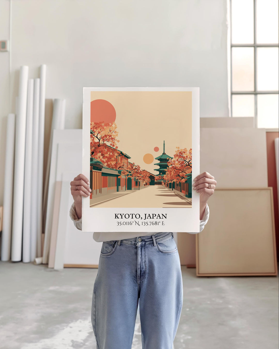 Kyoto Art, Kyoto Retro Travel Art, Kyoto Home Decor, Kyoto Japan Gift, Japan Travel Art, Travel Prints, Housewarming Gift