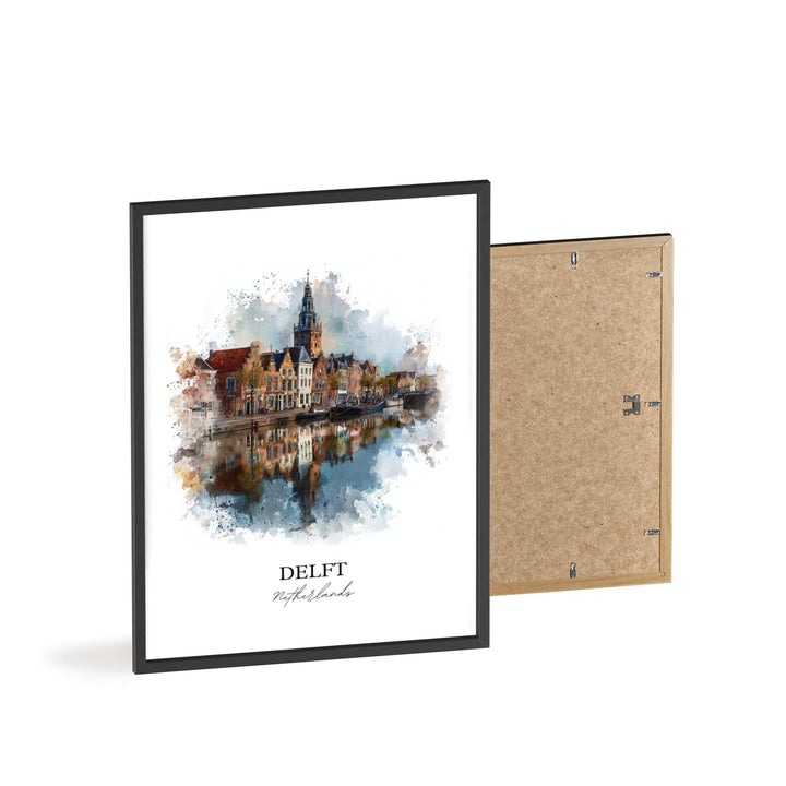 Delft, Netherlands – Watercolor Art Print