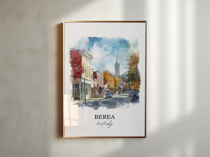 Berea KY Wall Art, Madison County KY Print, Kentucky Watercolor Art, Berea Kentucky Gift, Travel Print, Travel Poster, Housewarming Gift