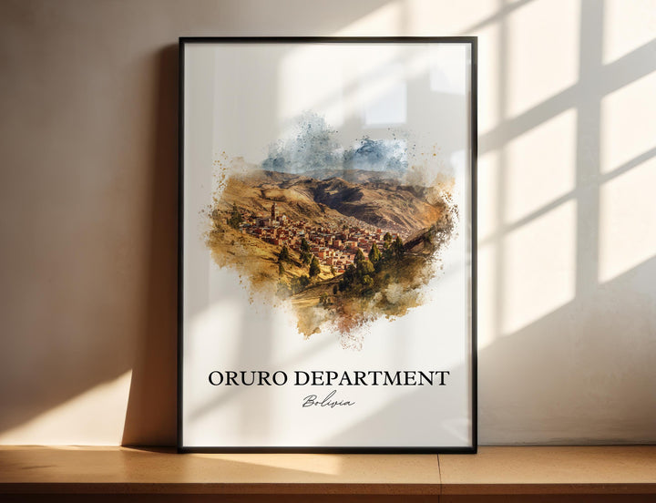 Oruro, Bolivia – Watercolor Art Print