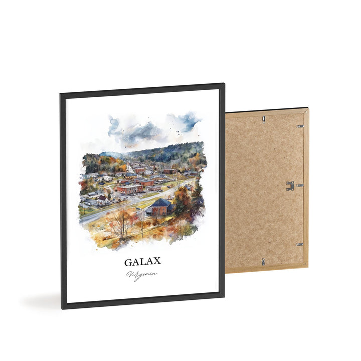 Galax VA Wall Art, Carroll County Print, Virginia Watercolor Art, Galax Virginia Gift, Travel Print, Travel Poster, Housewarming Gift