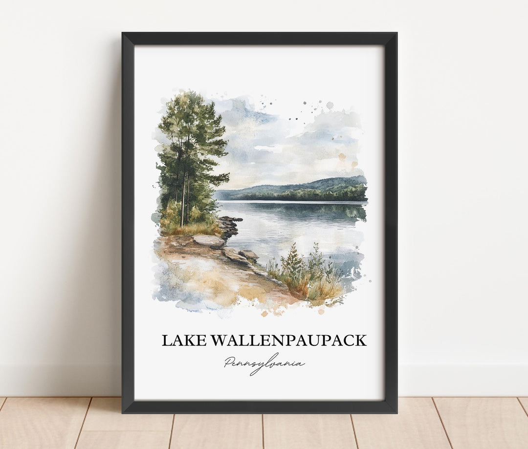 Lake Wallenpaupack Art, Tafton PA Print, Pennsylvania Watercolor, Lake Wallenpaupack Gift, Travel Print, Travel Poster, Housewarming Gift