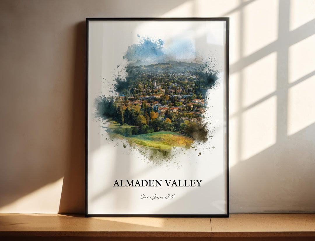 Almaden Valley, CA – Watercolor Art Print