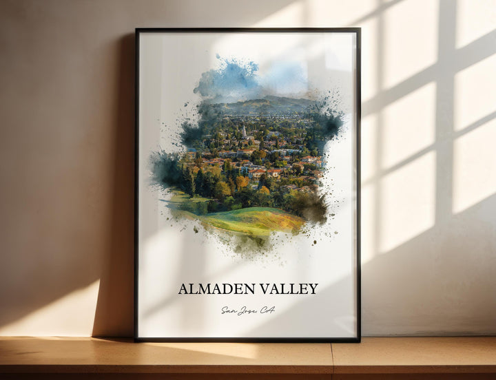 Almaden Valley, CA – Watercolor Art Print