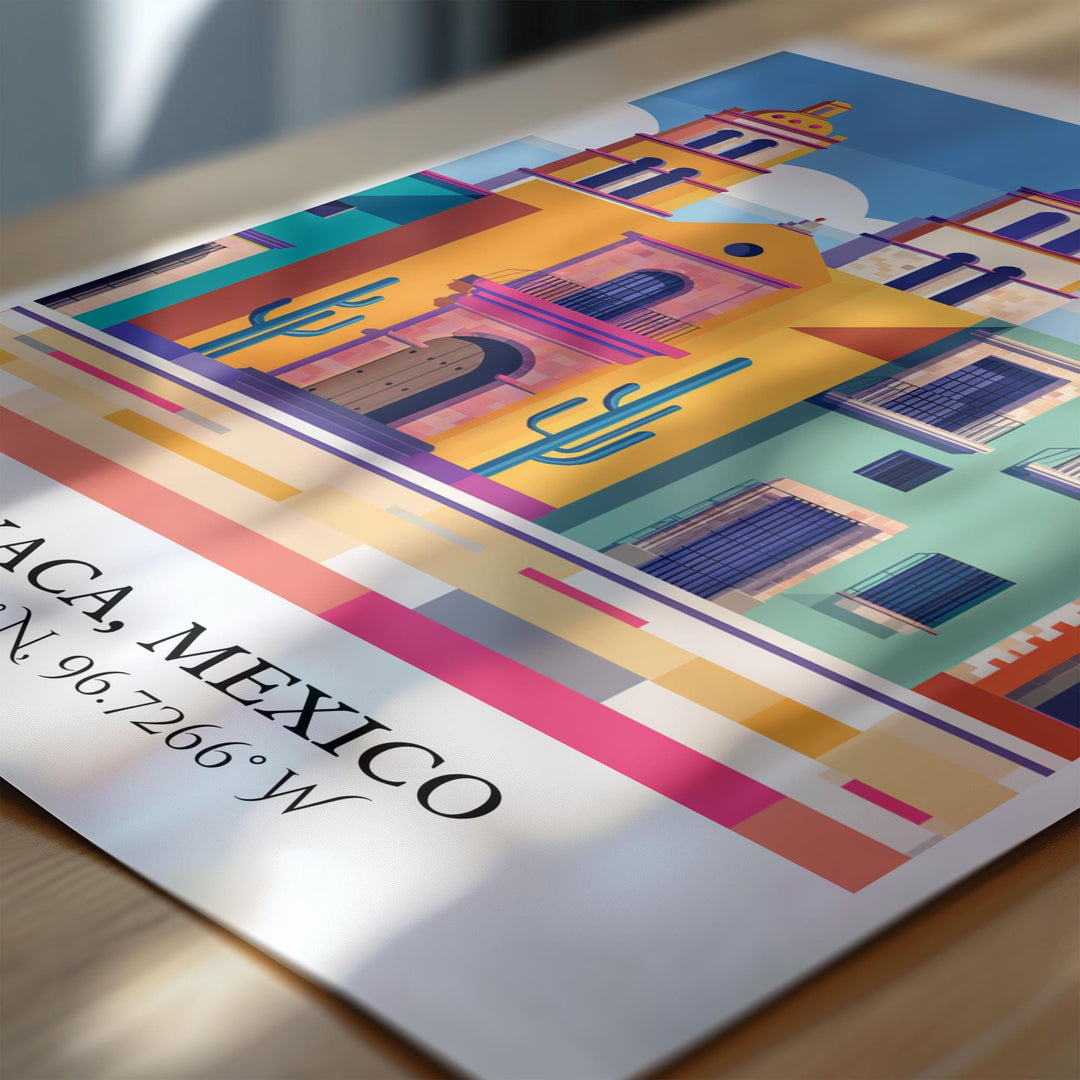 Oaxaca Art, Oaxaca Retro Travel Art, Oaxaca Mexico Home Decor, Mexico Gift, Mexico Travel Art, Travel Prints, Housewarming Gift