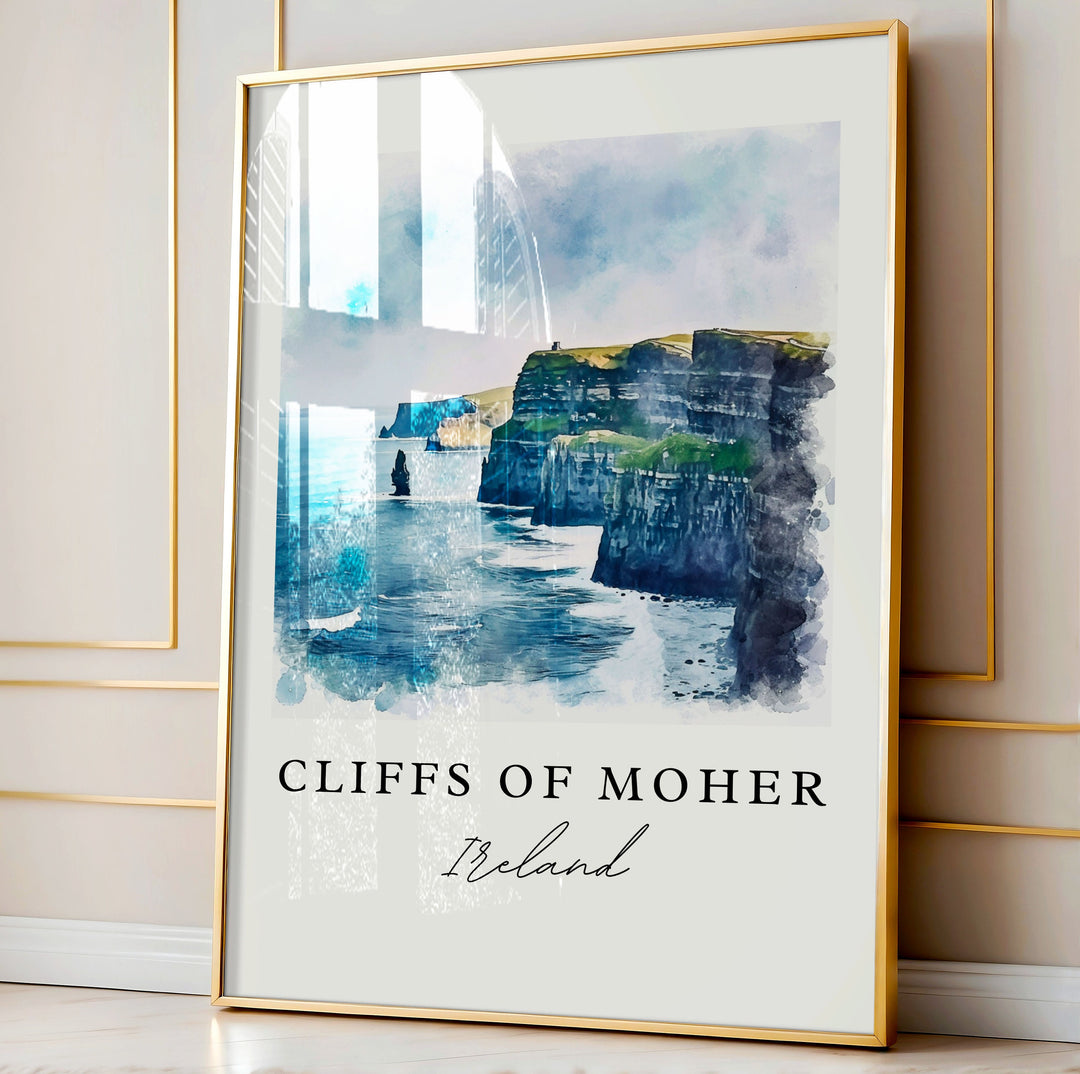 Cliffs of Moher wall art - Ireland, Cliffs of Moher print, Cliffs of Moher Wedding gift, Birthday present, Custom Text, Perfect Gift