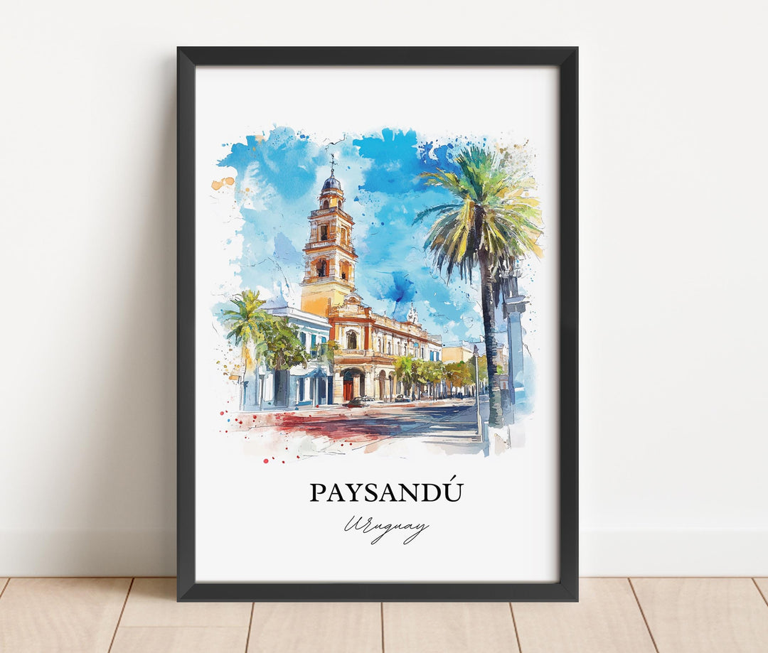Paysandú Wall Art, Uruguay Print, Uruguay Watercolor Art, Paysandú Gift, Travel Print, Travel Poster, Housewarming Gift