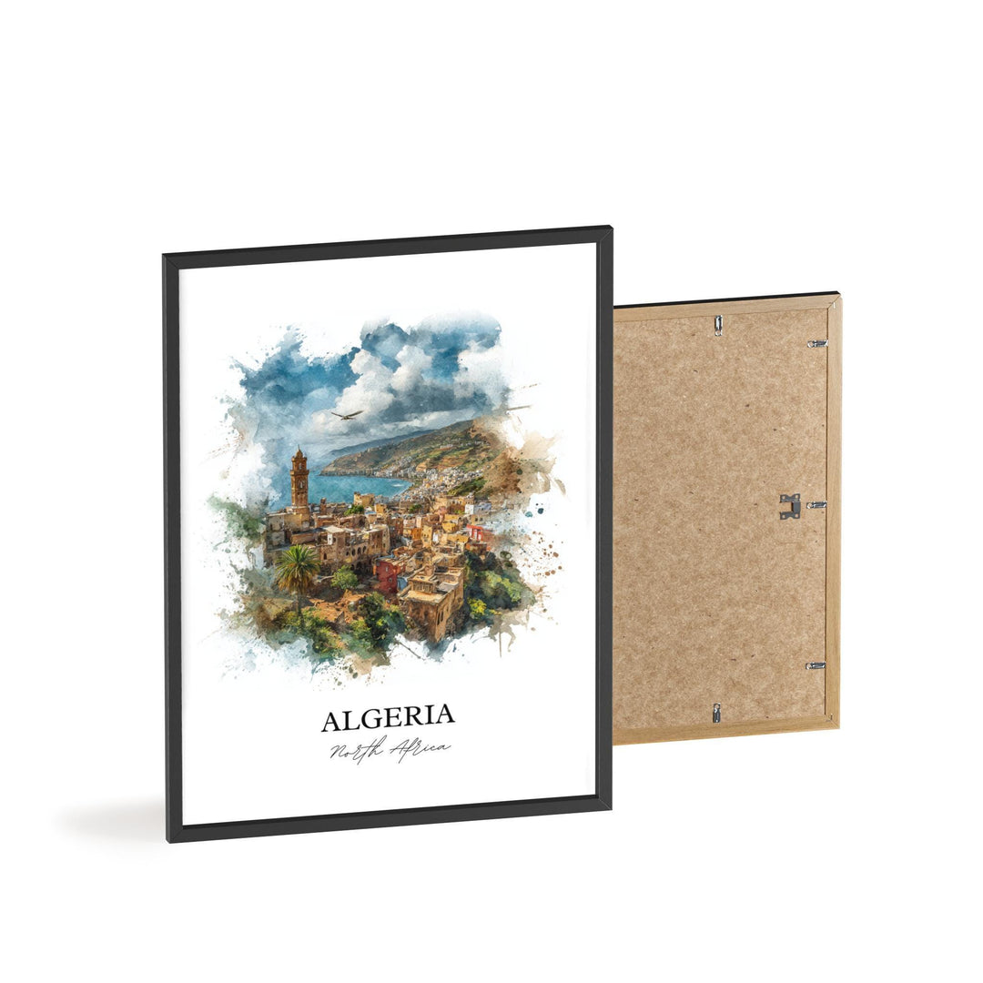 Algeria Wall Art, Algeria Print, Algeria Watercolor Art, Algeria Gift, Algeria Travel Print, Travel Poster, Housewarming Gift