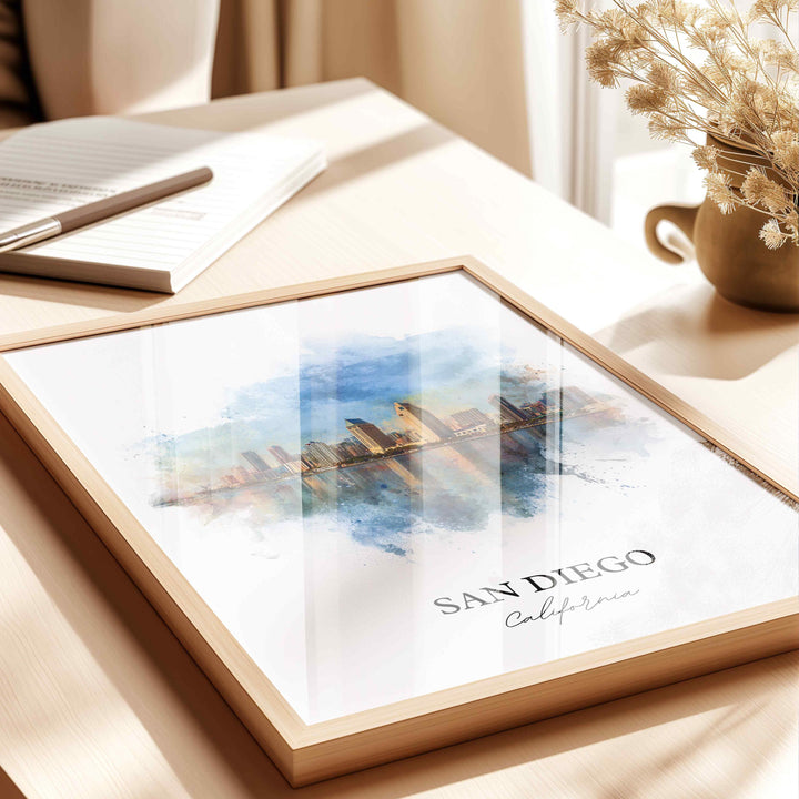 San Diego, California – Watercolor Art Print