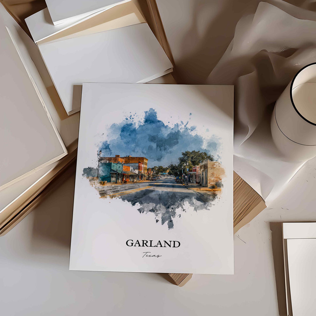 Garland, Texas – Watercolor Art Print