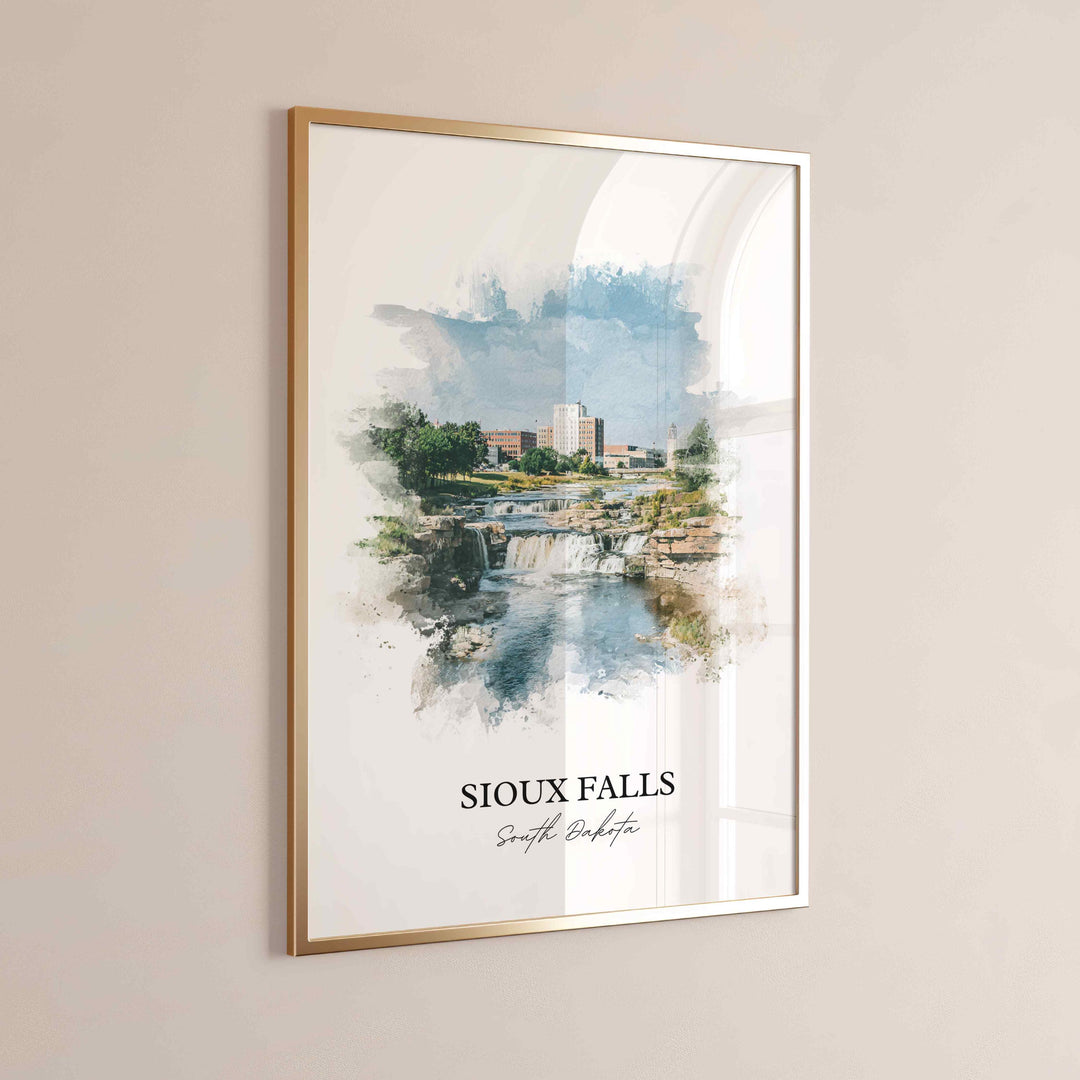 Sioux Falls, South Dakota – Watercolor Art Print
