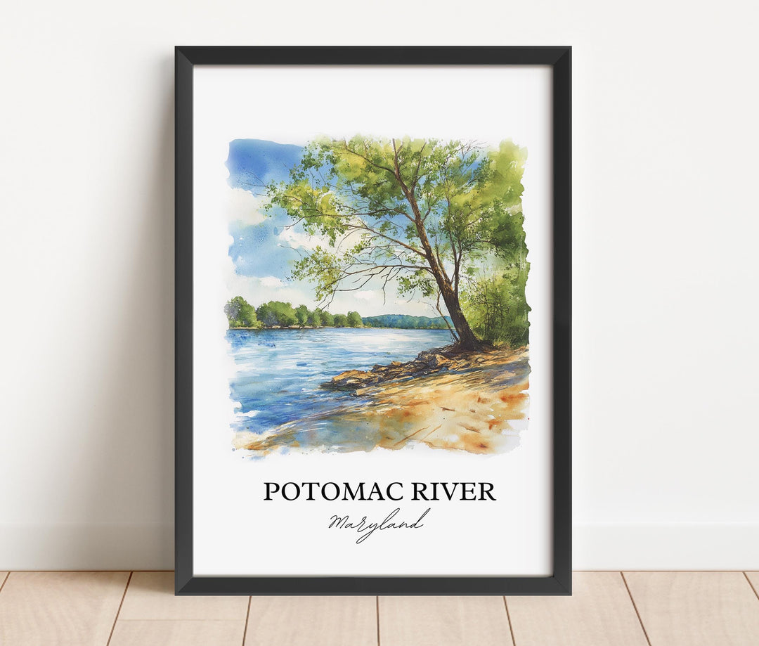 Potomac River Wall Art, Potomac MD Print, Maryland Watercolor Art, Potomac River Gift, Travel Print, Travel Poster, Housewarming Gift