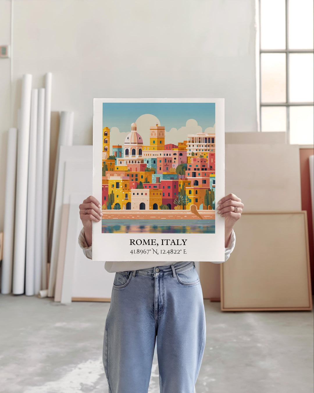 Rome Art, Rome Retro Travel Art, Rome Home Decor, Rome Italy Gift, Italy Travel Art, Travel Prints, Housewarming Gift
