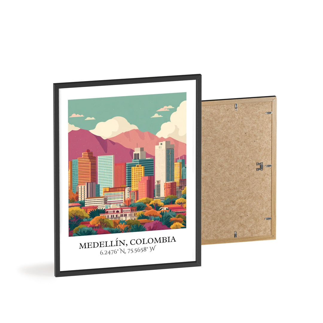 Medellín Art, Medellín Retro Travel Art, Colombia Home Decor, Colombia Gift, Colombia Travel Art, Travel Prints, Housewarming Gift