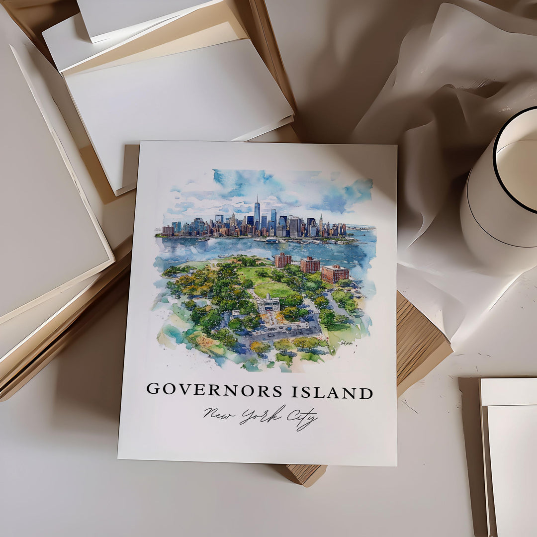 Governors Island, USA – Watercolor Art Print