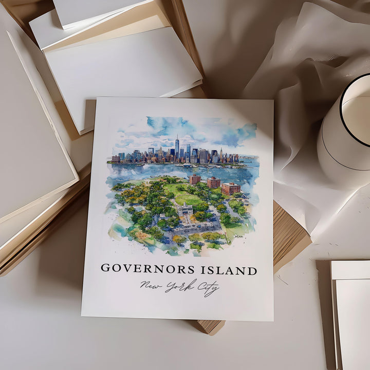 Governors Island, USA – Watercolor Art Print