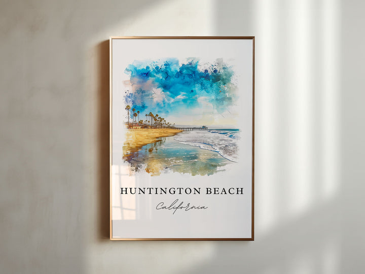 Huntington Beach Art Print, California Print, LA Wall Art, Huntington Beach Gift,
