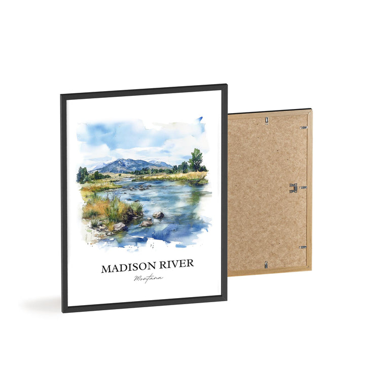 Madison River Wall Art, Three Forks MT Print, Montana Watercolor Art, Madison River MT Gift, Travel Print, Travel Poster, Housewarming Gift