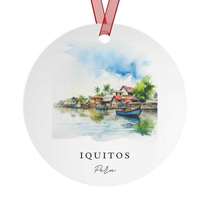 Iquitos Peru Metal Ornament: Unique Iquitos Souvenir, Iquitos Xmas Decor, and Authentic Peru Xmas Gift