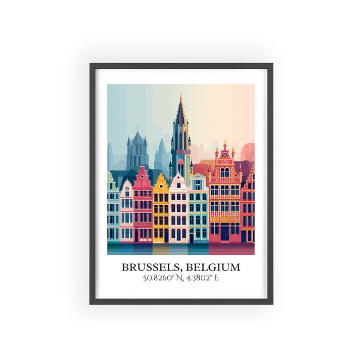 Brussels Art, Brussels Retro Travel Art, Brussels Home Decor, Brussels Belgium Gift, Belgium Travel Art, Travel Prints, Housewarming Gift