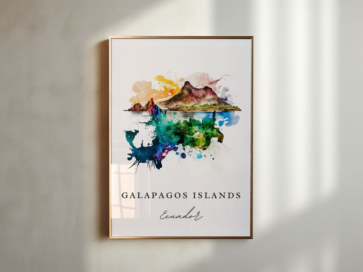 Galapagos Islands wall art - Ecuador, Galapagos poster, Galapagos Wedding gift, Birthday present, Custom Text, Personalised Gift