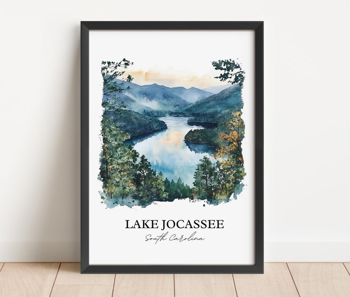 Lake Jocassee Wall Art, Pickens SC Print, South Carolina Watercolor, Lake Jocassee SC Gift, Travel Print, Travel Poster, Housewarming Gift