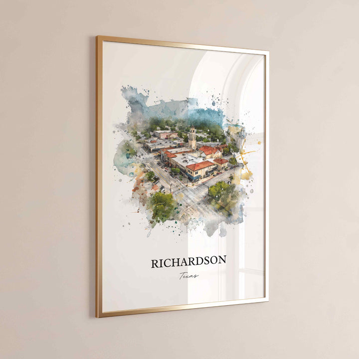 Richardson, Texas – Watercolor Art Print