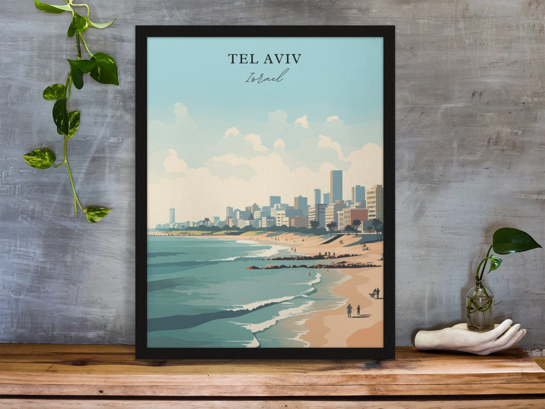 Tel Aviv modern wall art - Israel, Tel Aviv poster, Tel Aviv Wedding gift, Birthday present, Custom Text, Personalized Gift