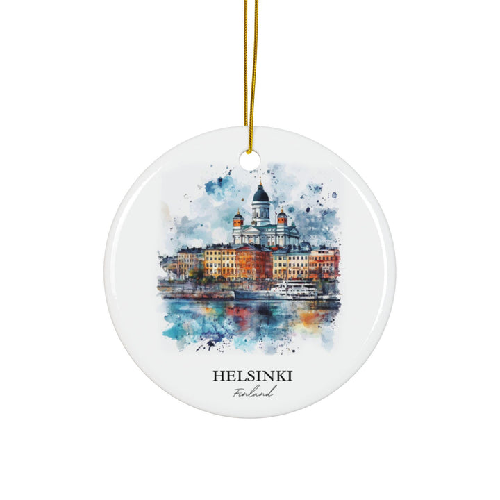 Helsinki Finland Ornament: Unique Finland Souvenir, Helsinki Xmas Decor, and Authentic Helsinki Finland Gift