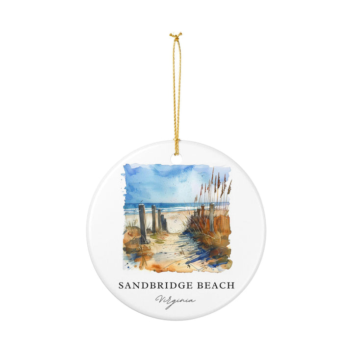 Sandbridge Beach Ornament: Unique Sandbridge Beach Souvenir, Sandbridge Beach Xmas Decor, and Authentic Virginia Gift