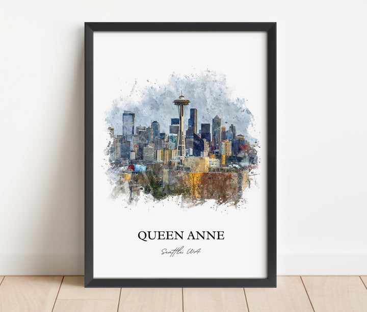 Queen Anne, Washington – Watercolor Art Print