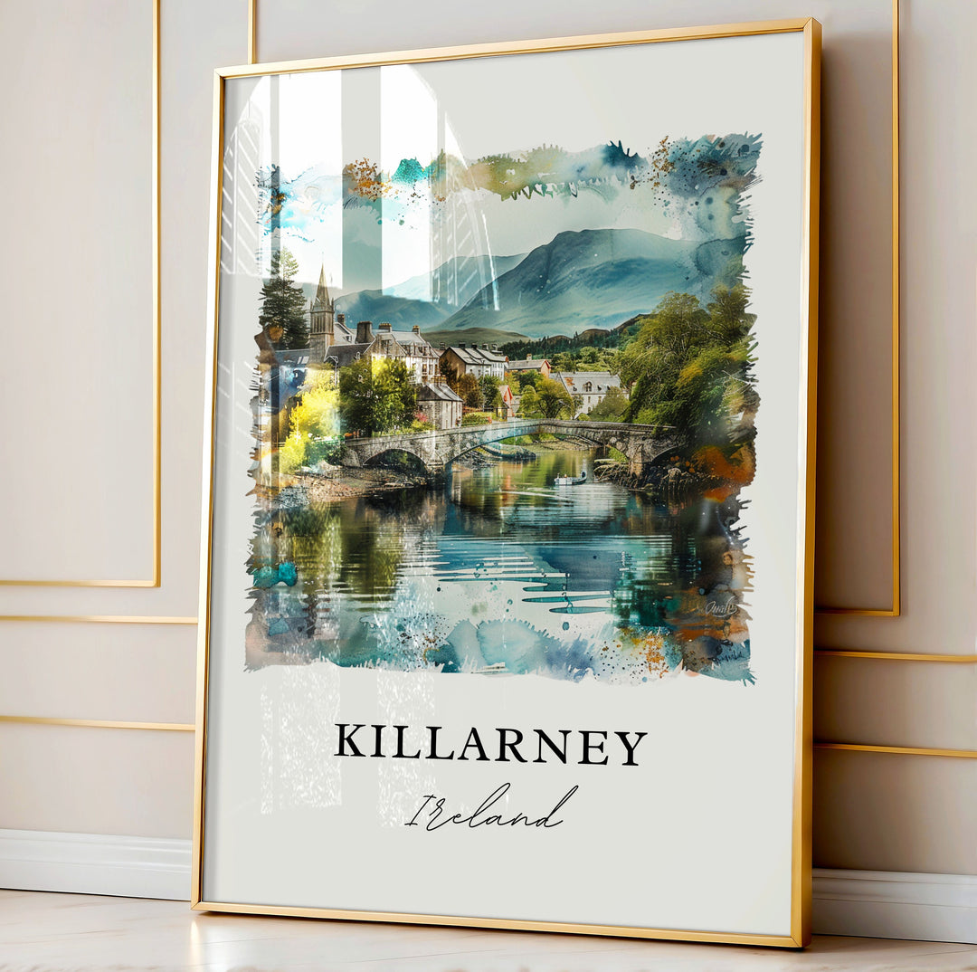 Killarney Ireland Wall Art, Killarney Ireland Print, Killarney Watercolor, Killarney Gift, Travel Poster, Housewarming Gift