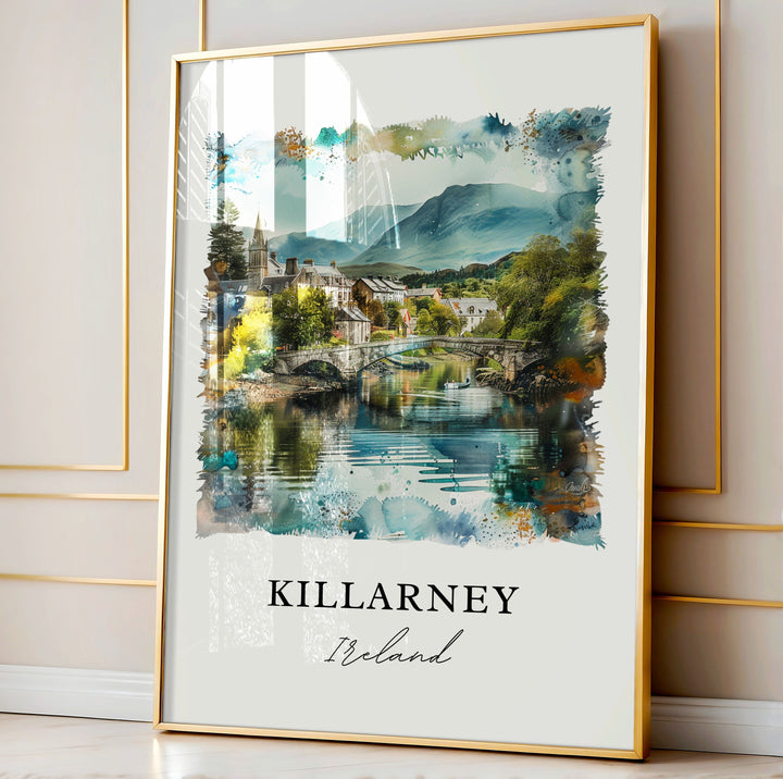 Killarney Ireland Wall Art, Killarney Ireland Print, Killarney Watercolor, Killarney Gift, Travel Poster, Housewarming Gift