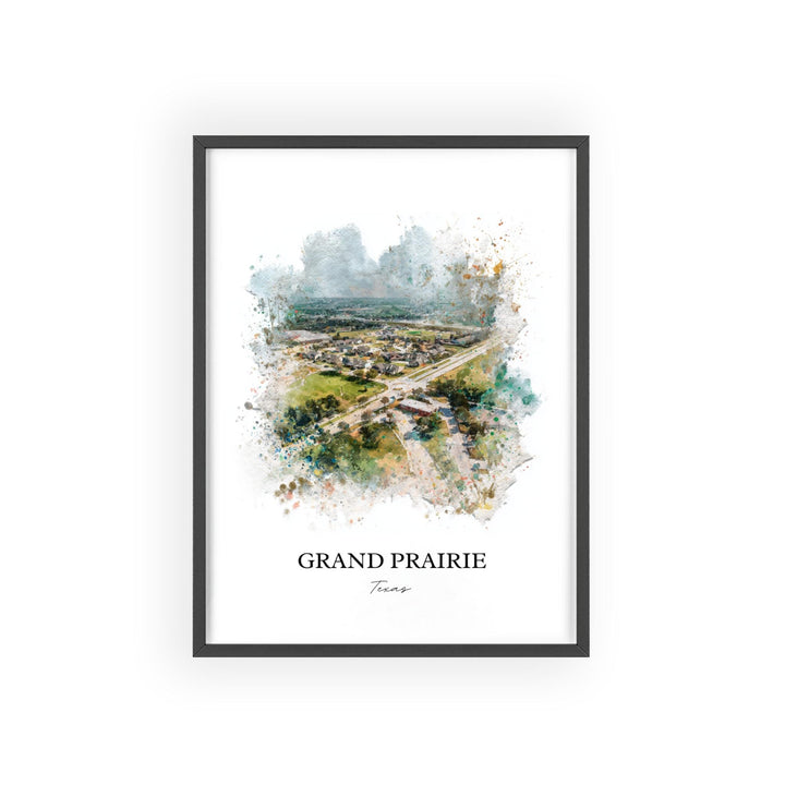 Grand Prairie, Texas – Watercolor Art Print