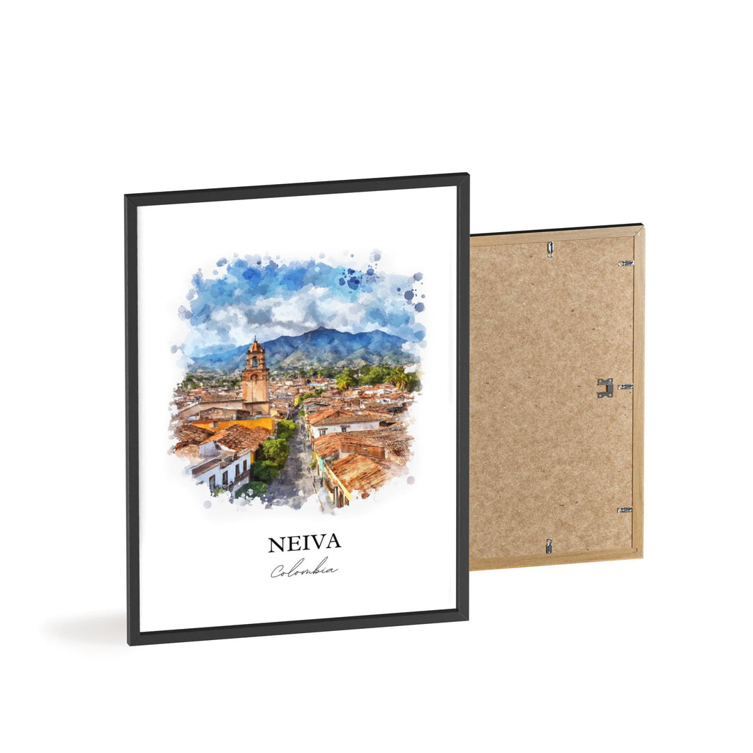 Neiva Colombia Wall Art, Dept of Huila Print, Colombia Watercolor Art, Neiva Colombia Gift, Travel Print, Travel Poster, Housewarming Gift