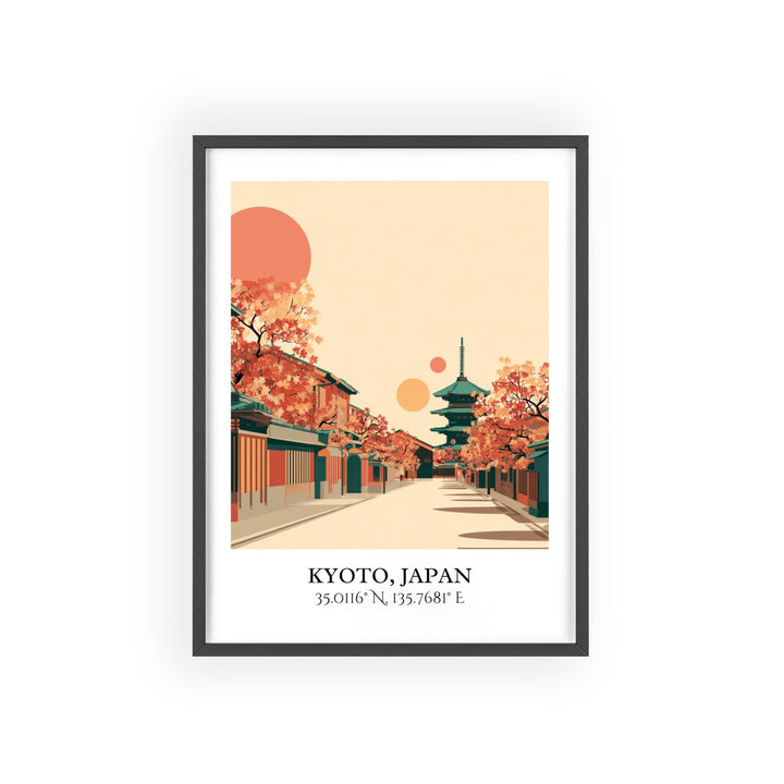 Kyoto Art, Kyoto Retro Travel Art, Kyoto Home Decor, Kyoto Japan Gift, Japan Travel Art, Travel Prints, Housewarming Gift