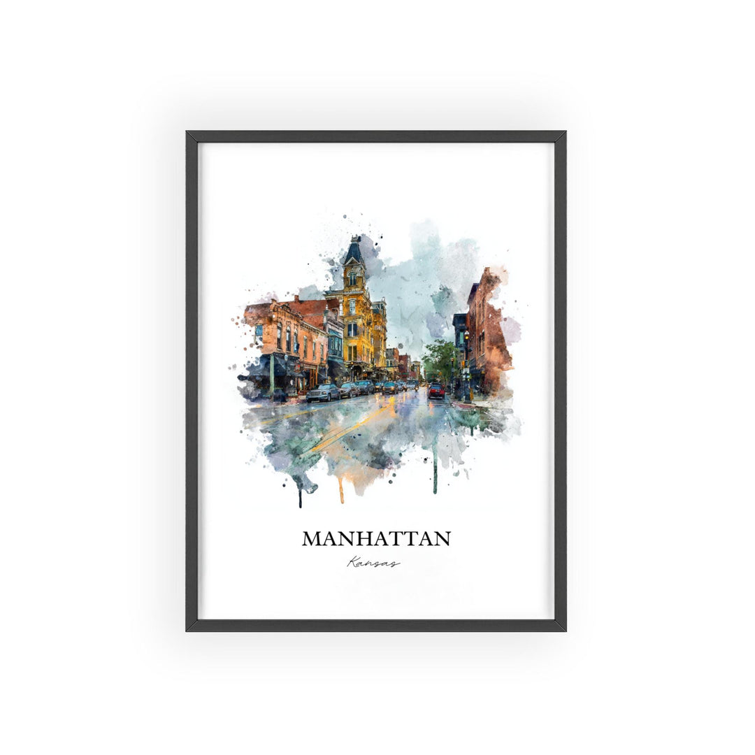 Manhattan, Kansas – Watercolor Art Print