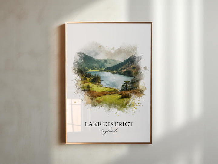 Lake District Wall Art, Lake District Print, England Watercolor Art, Lake District Gift, Travel Print, Travel Poster, Housewarming Gift
