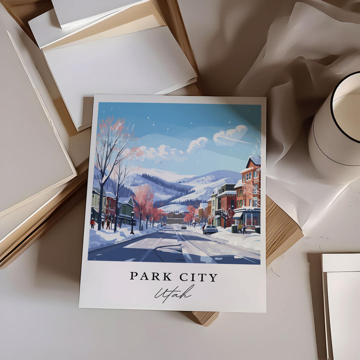 Park City Utah wall art - Utah, Park City poster, Park City Mountain Wedding gift, Birthday present, Custom Text, Personalised Gift